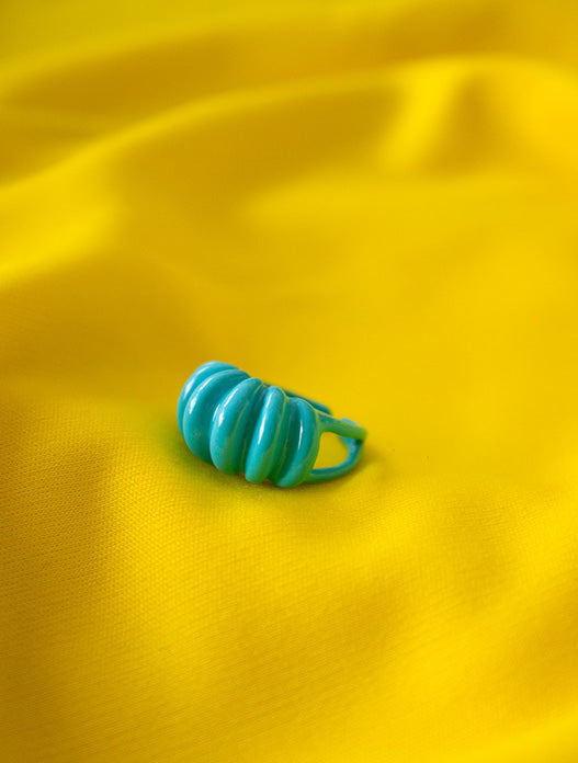 Anillo caparazon azul