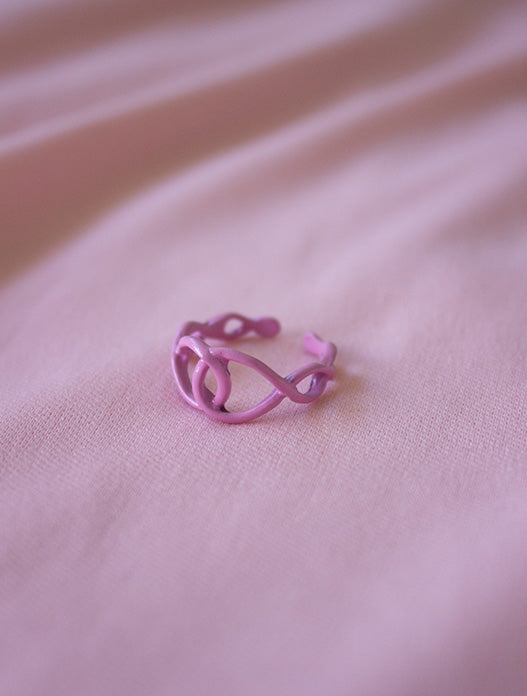Anillo trenza rosa