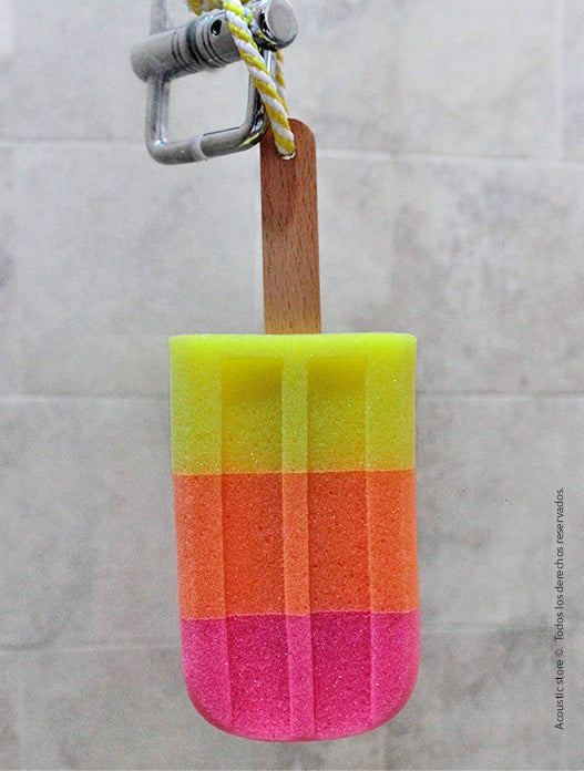 Esponja de baño con forma de paleta