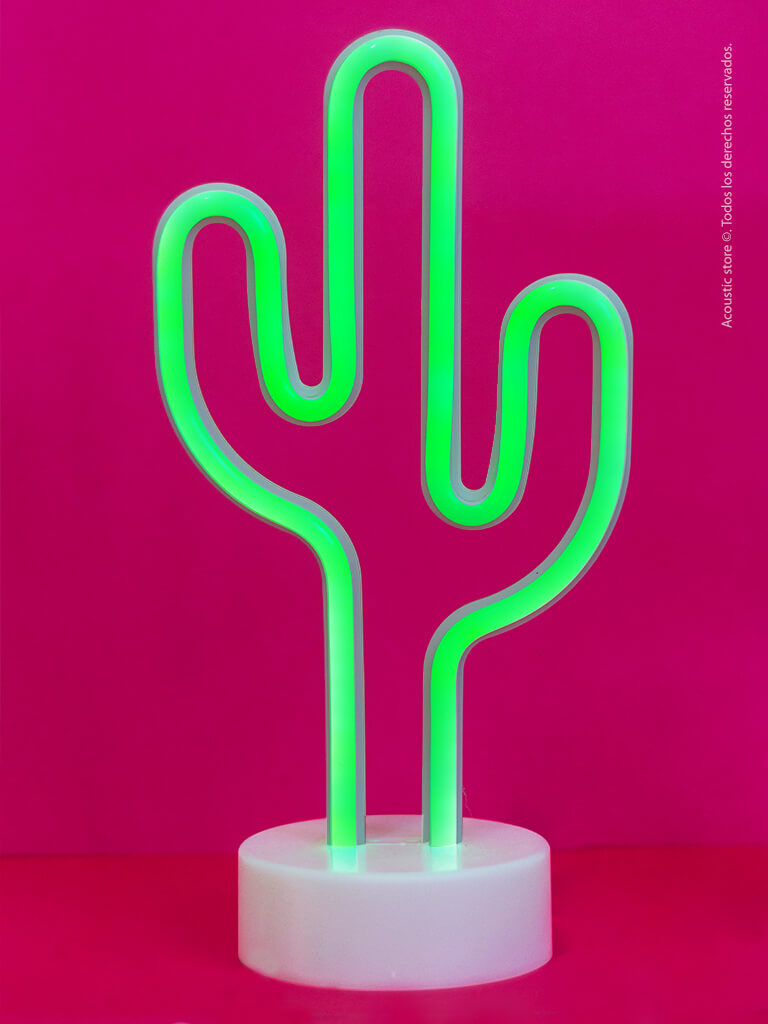Lámpara de mesa cactus de neón