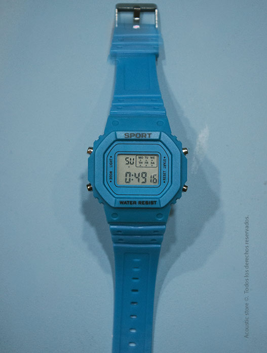 Reloj digital azul
