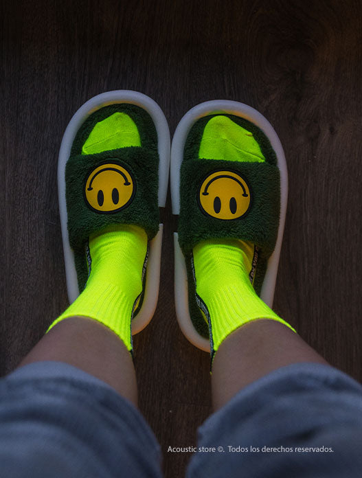 Babuchas happy face verdes