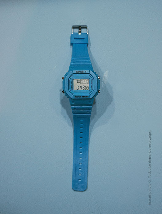 Reloj digital azul