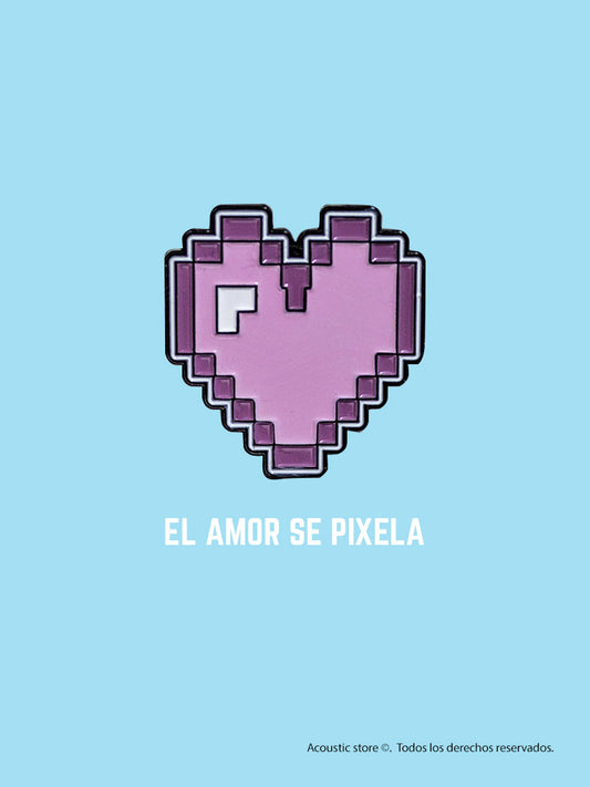 Pin corazon pixelado